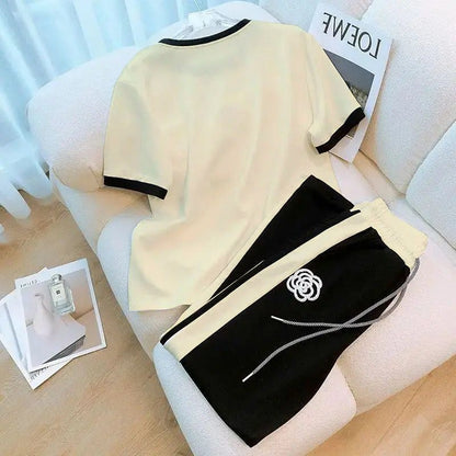 SOFT COTTON TRACKSUIT - WHITE FLOWER