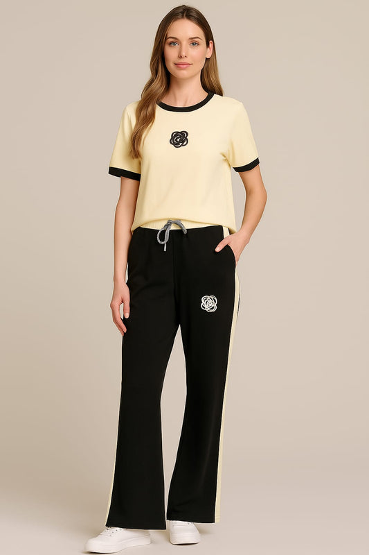 FLOWER PRINTED TRACKSUIT - OFF WHITE