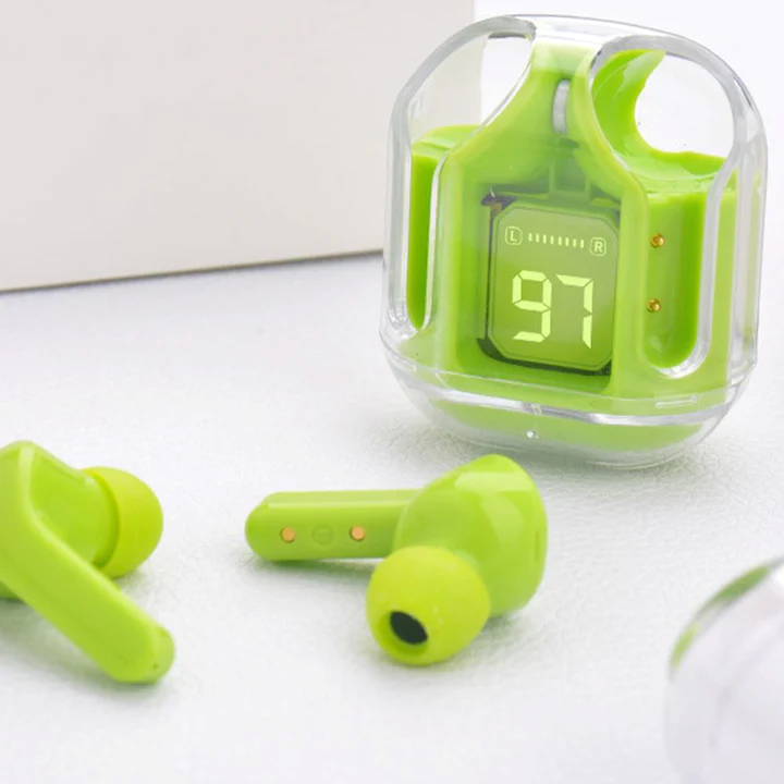 AIR 31 TRANSPARENT WIRELESS STEREO EARBUDS - GREEN