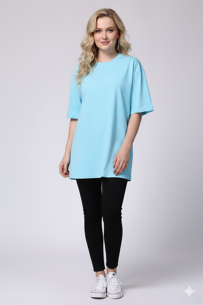DROP SHOULDER T-SHIRT - SKYBLUE