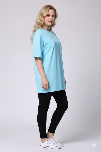 DROP SHOULDER T-SHIRT - SKYBLUE