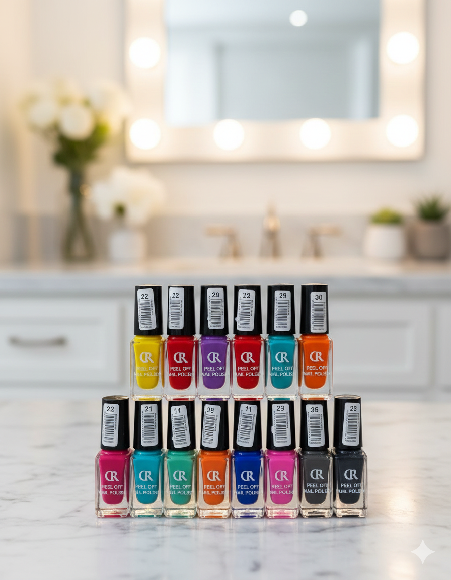 PEEL OFF NAIL POLISH( PACK OF 12)