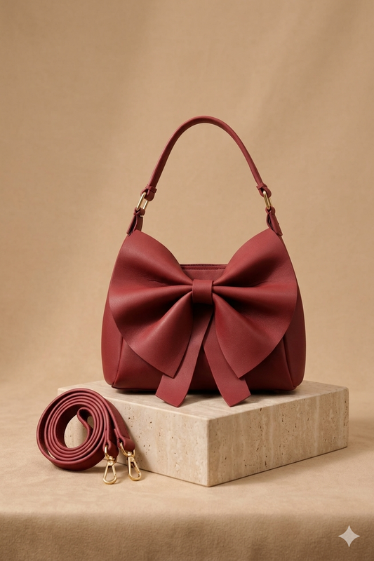 VELOURA BOW STYLE HAND BAG