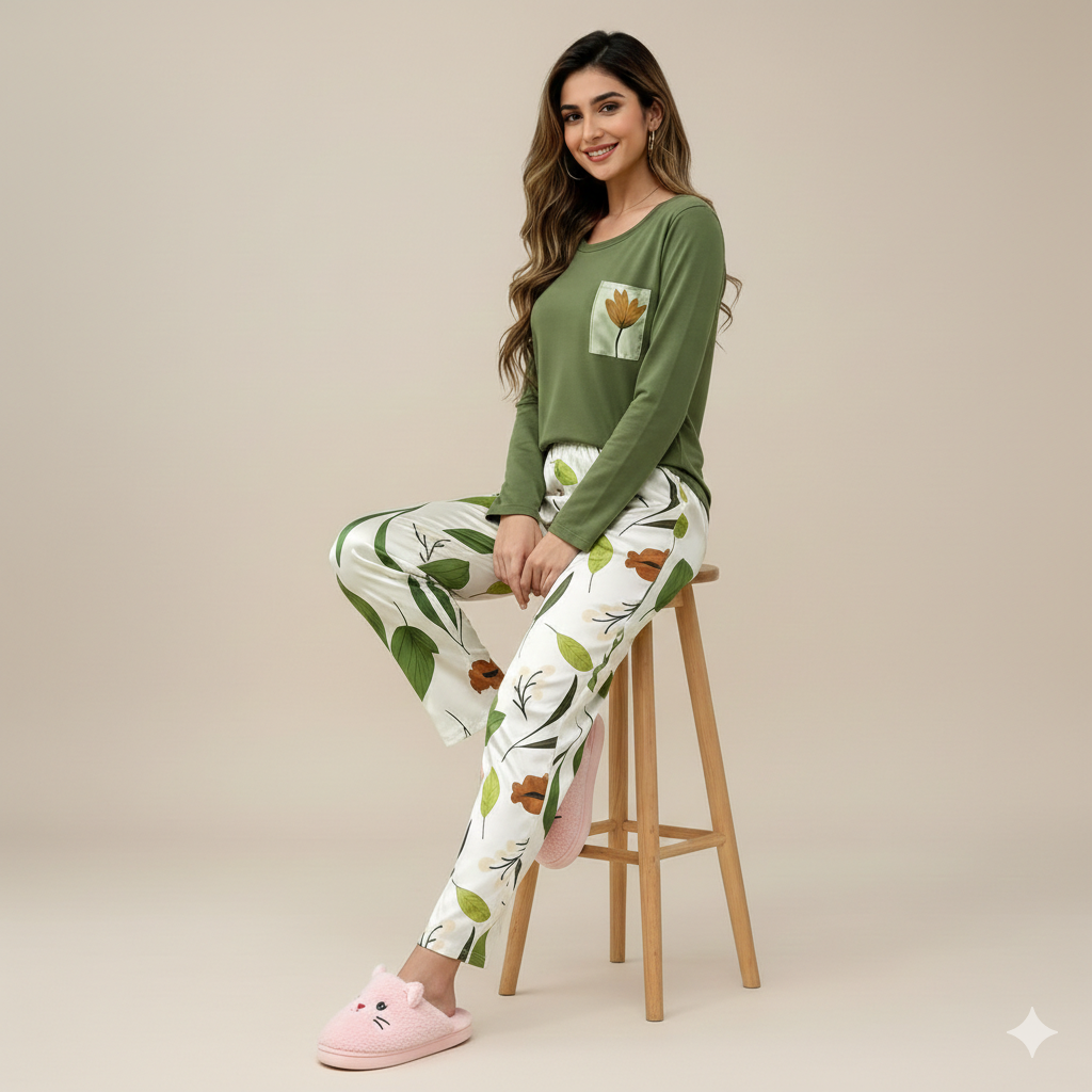 FLORA & GREEN PRINTED NIGHT SUIT