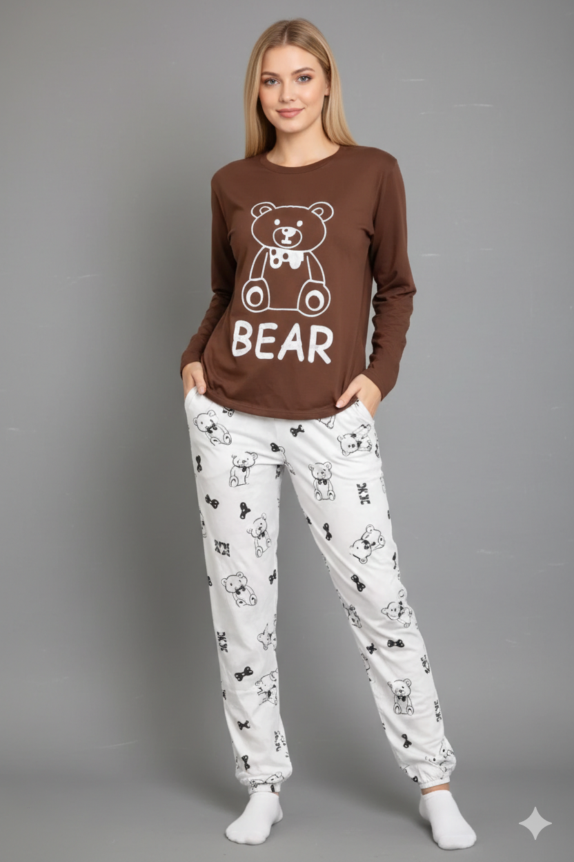 TEDDY LOVE PRINTED NIGHT SUIT