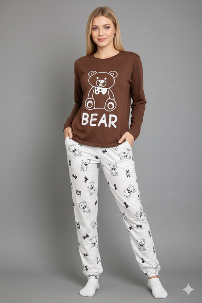 TEDDY LOVE PRINTED NIGHT SUIT