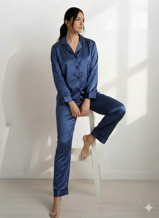 Digital Printed Button Down Night Suit - PNS-024