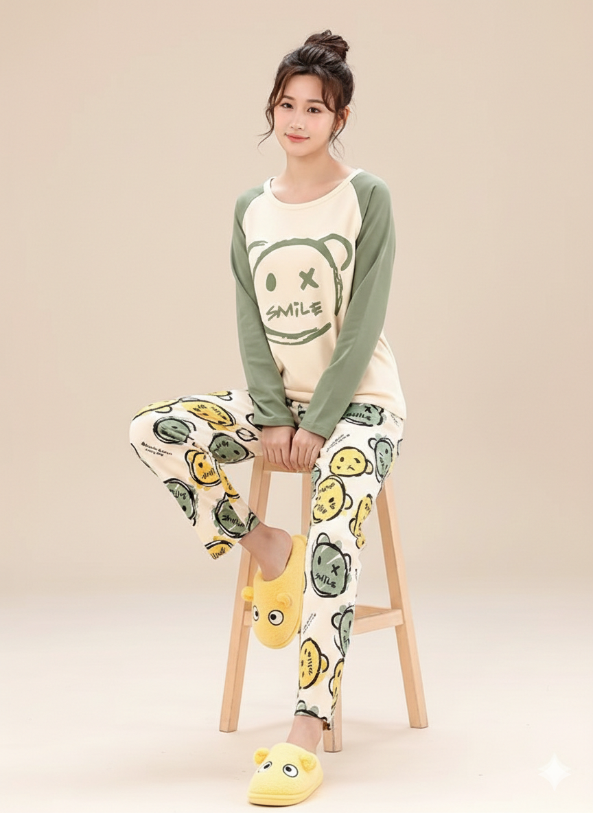 COZY BEAR PRINTED NIGHT SUIT