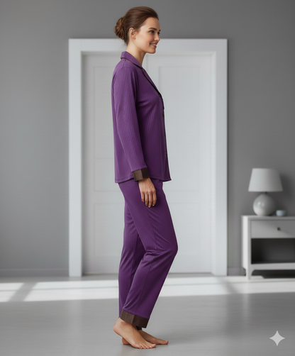 Digital Printed Button Down Night Suit - PNS-022