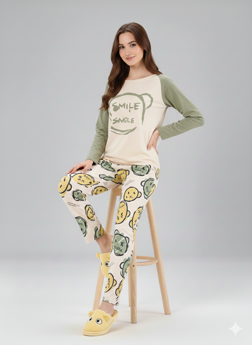 COZY BEAR PRINTED NIGHT SUIT