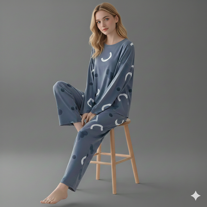 HN-PATTERN PRINTED NIGHT SUIT