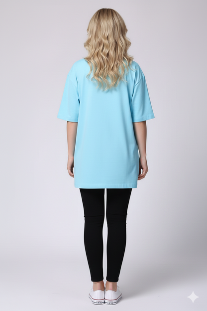 DROP SHOULDER T-SHIRT - SKYBLUE