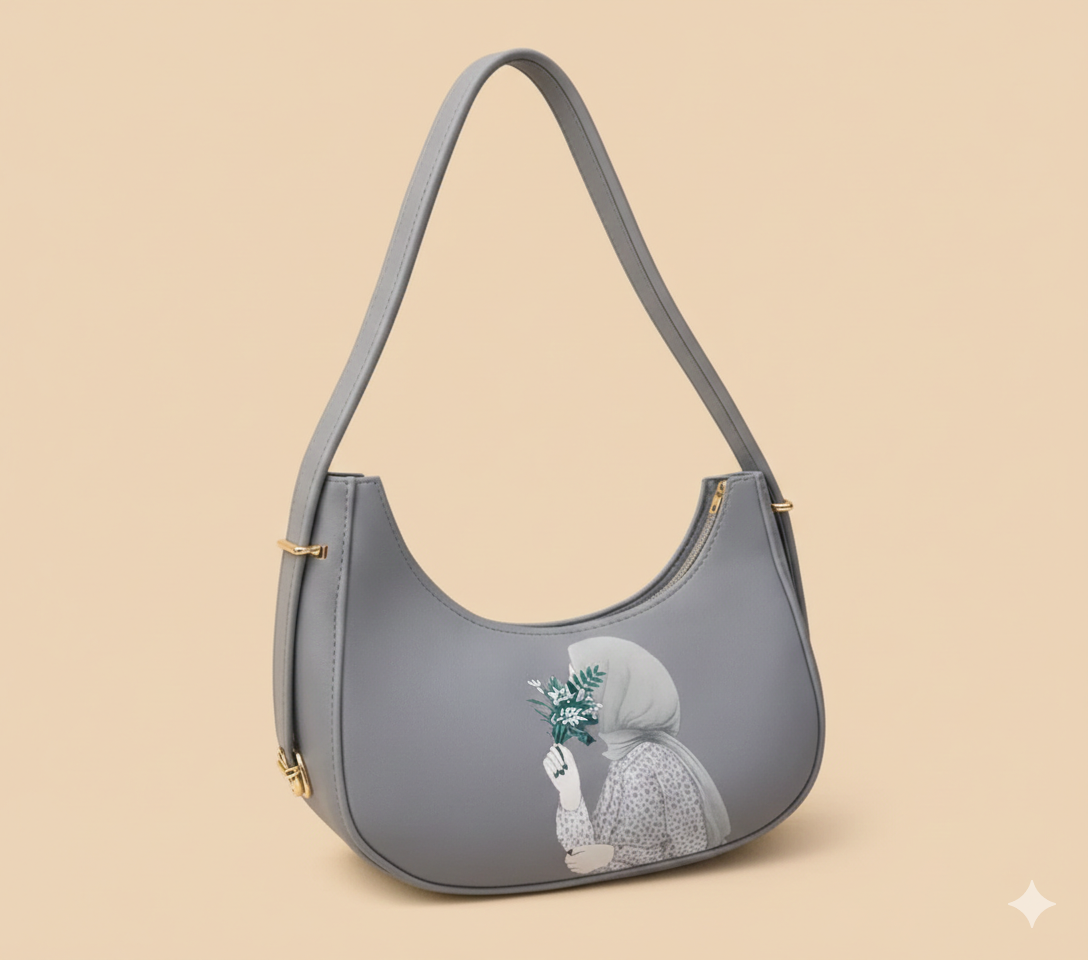 New Moon Style Hijab Printed Shoulder Bag