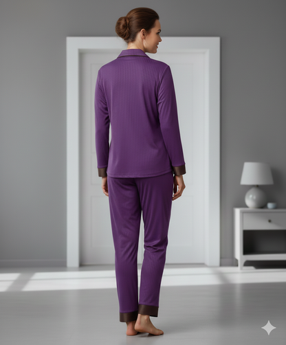 Digital Printed Button Down Night Suit - PNS-022