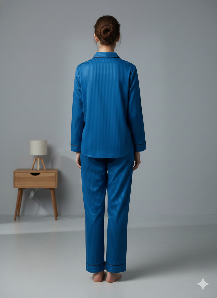 Digital Printed Button Down Night Suit - PNS-025