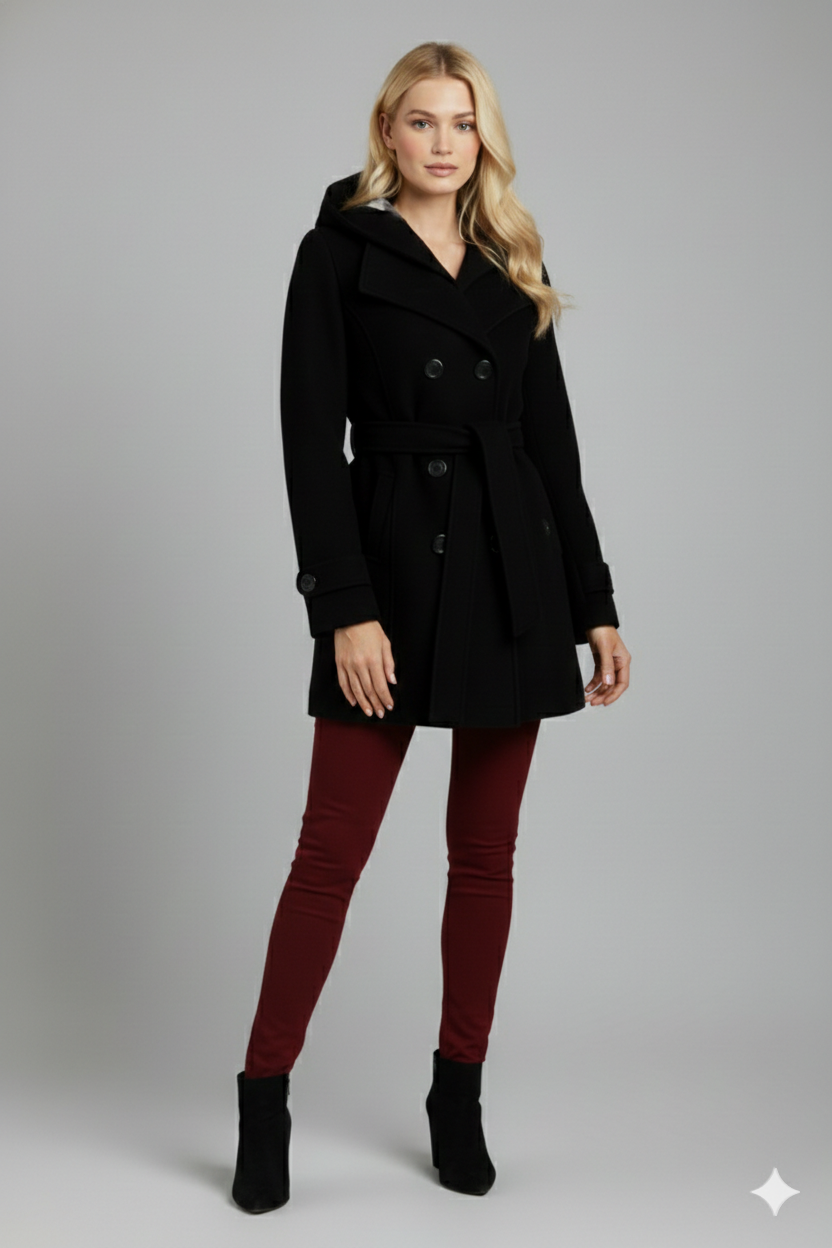 Women's Long Black Coat