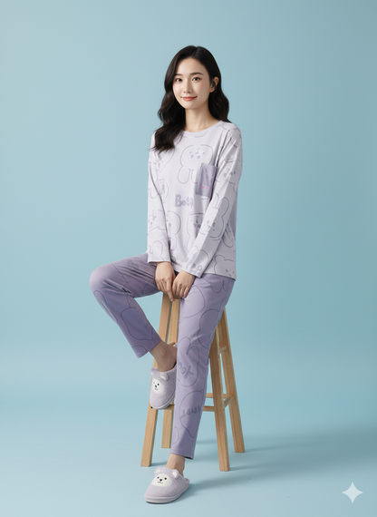 BEAR COZY PRINTED NIGHT SUIT