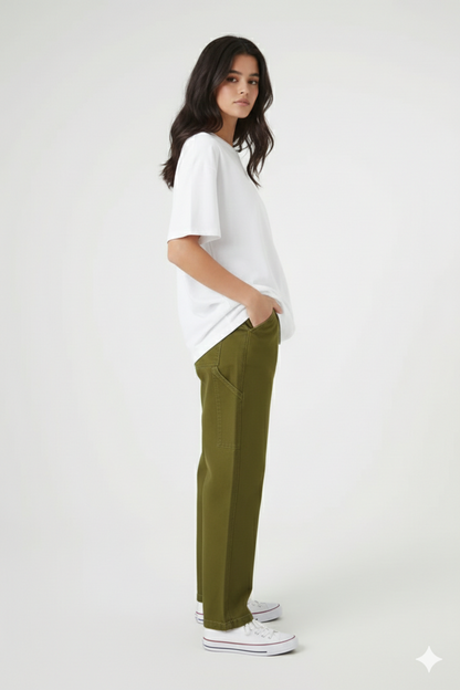 DROP SHOULDER T-SHIRT - WHITE