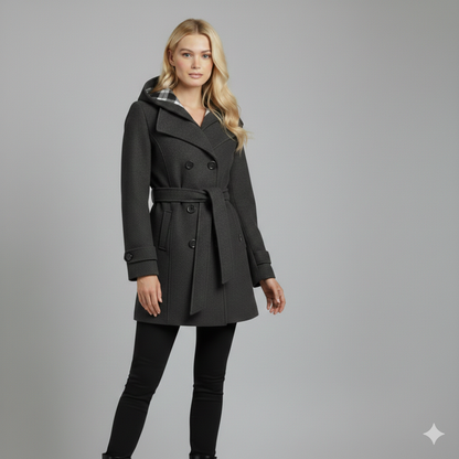 WOMEN LONG COAT - CHARCOAL