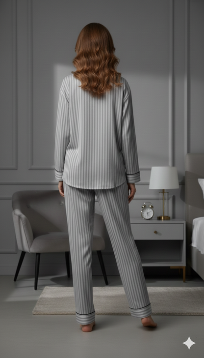 Digital Printed Button Down Night Suit - PNS-021