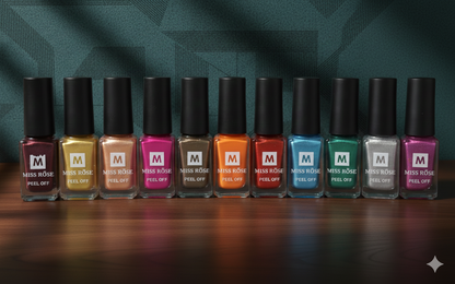 MISS ROSE NAIL POLISH PEEL OFF – 12 PCS SET