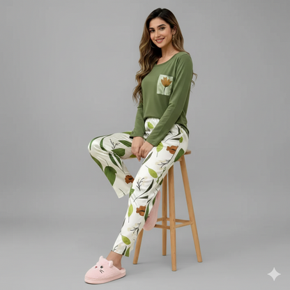 FLORA & GREEN PRINTED NIGHT SUIT