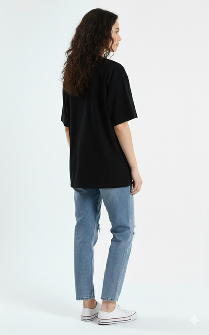 DROP SHOULDER T-SHIRT - BLACK