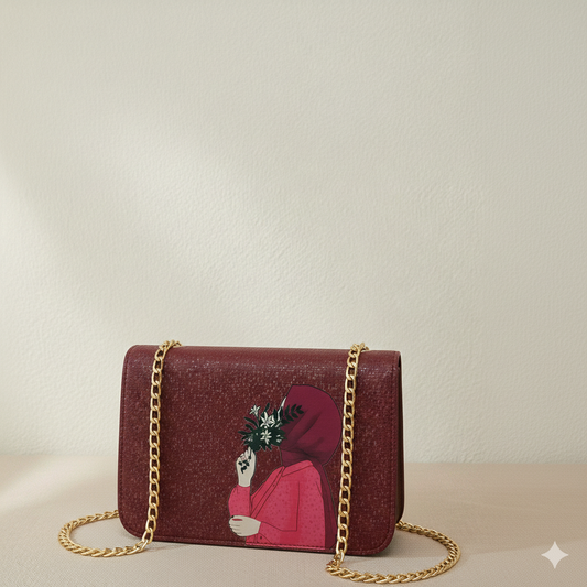 HIJABI ART CHAIN SHOULDER HAND BAGS