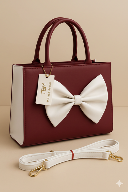 TRENDY BOW STYLE HANDBAG