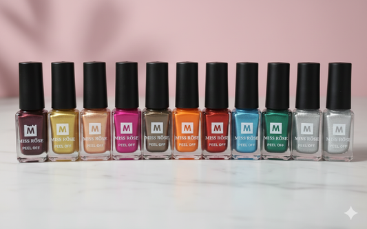 MISS ROSE NAIL POLISH PEEL OFF – 12 PCS SET