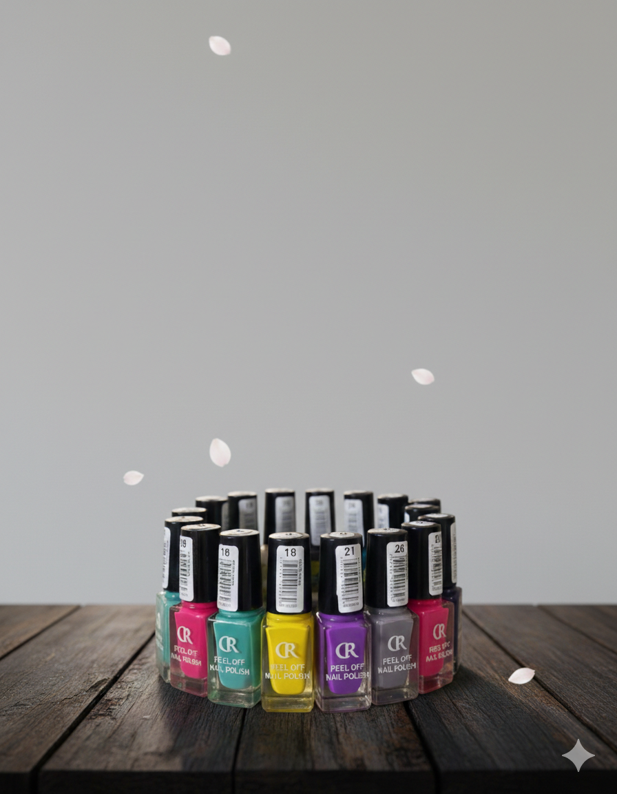 PEEL OFF NAIL POLISH( PACK OF 12)