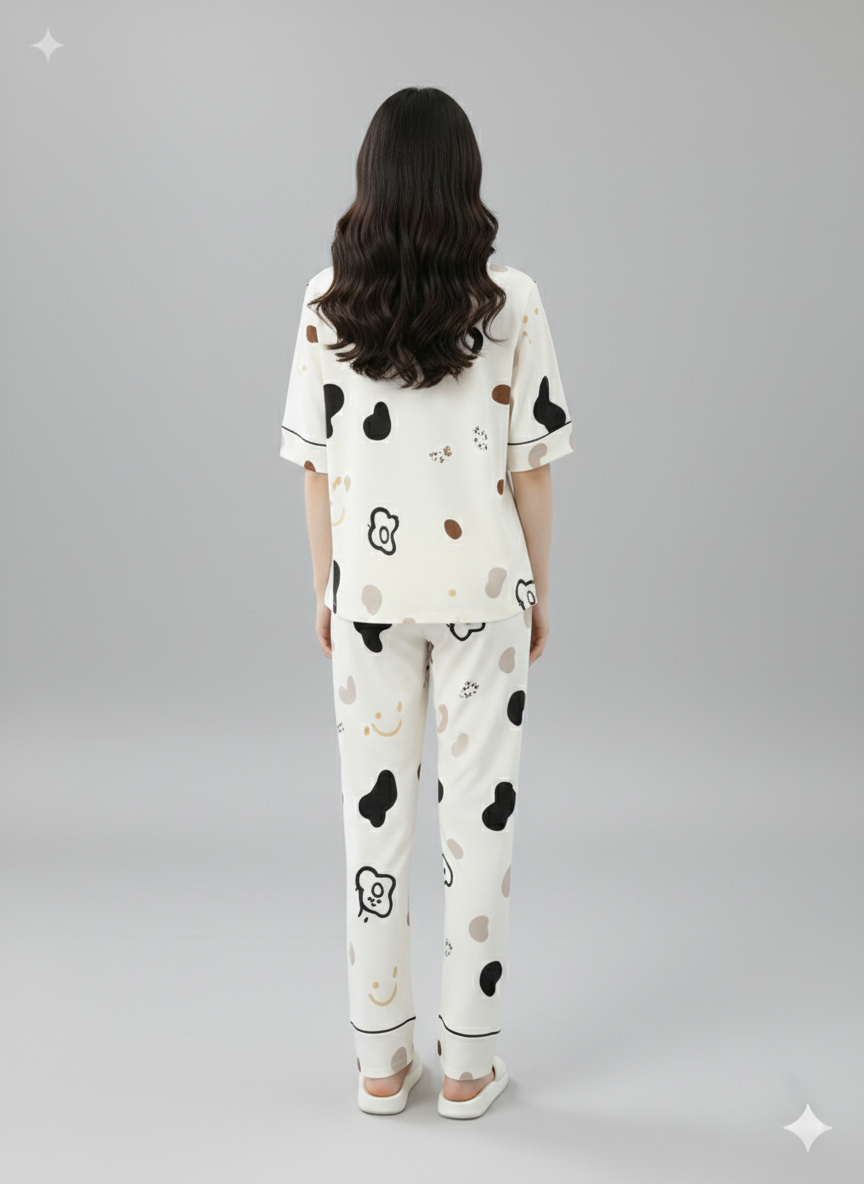 HAPPY DOODLES PRINTED NIGHT SUIT