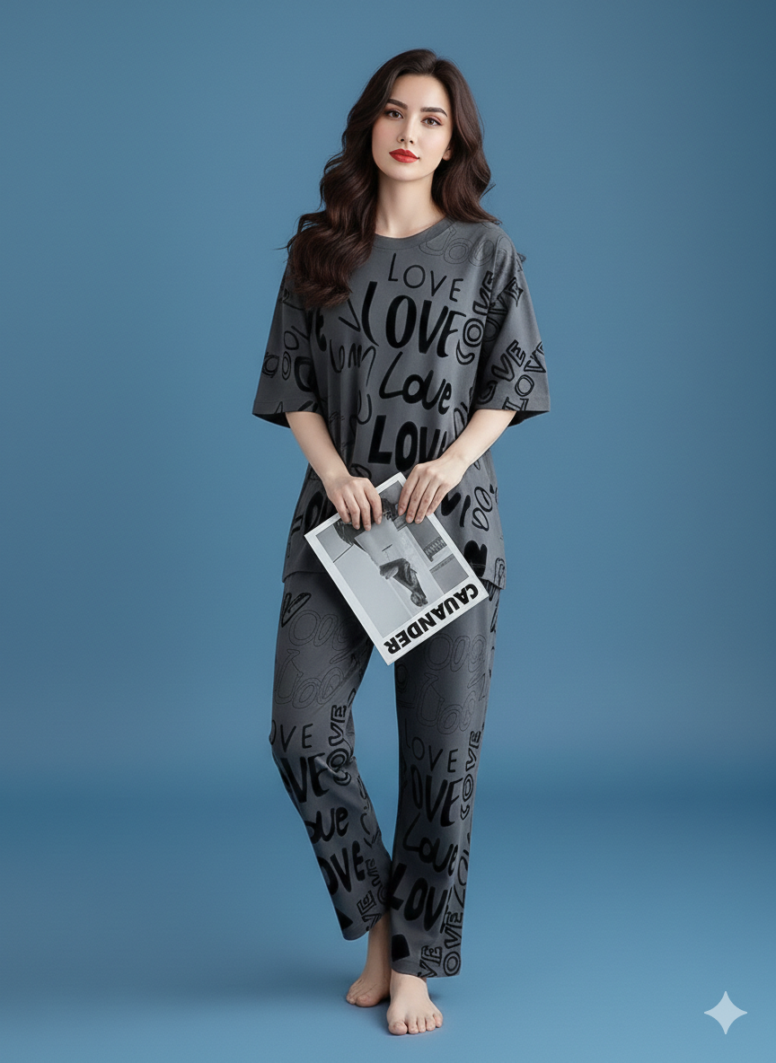 SR-DROP SHOULDER PJ SUIT - GREY