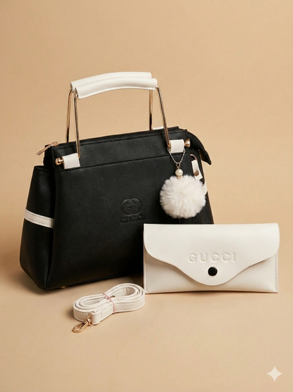 TWO TONE TRENDING BAGS WITH POUCH BAG