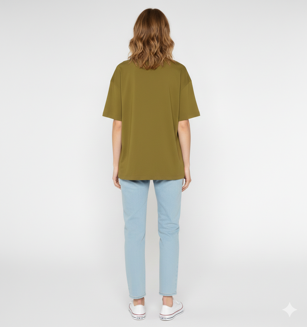 DROP SHOULDER T-SHIRT - OLIVE