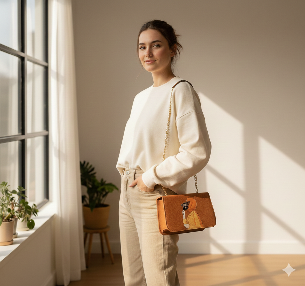 HIJABI ART CHAIN SHOULDER HAND BAGS