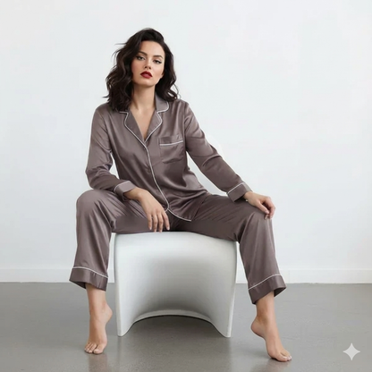 PLAIN SILK - Dusty Brown