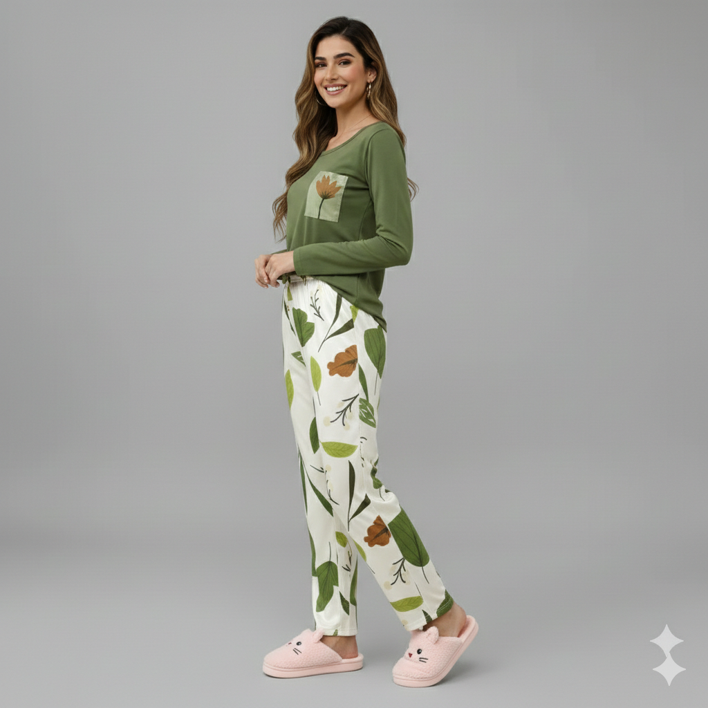 FLORA & GREEN PRINTED NIGHT SUIT
