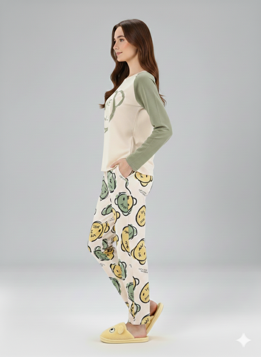 COZY BEAR PRINTED NIGHT SUIT