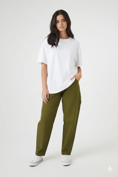 DROP SHOULDER T-SHIRT - WHITE