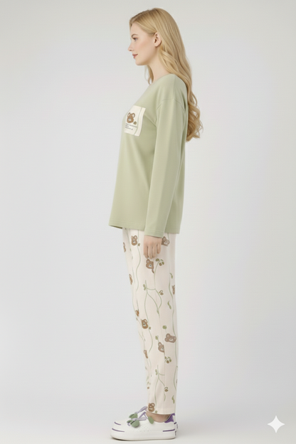 TEDDY TRAILS PRINTED NIGHT SUIT