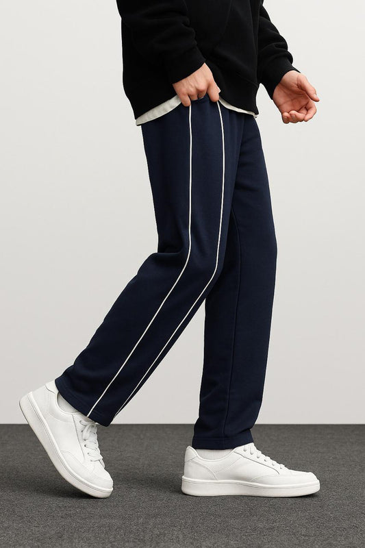 SIDE STRIPE BAGGY TROUSER - NAVYBLUE