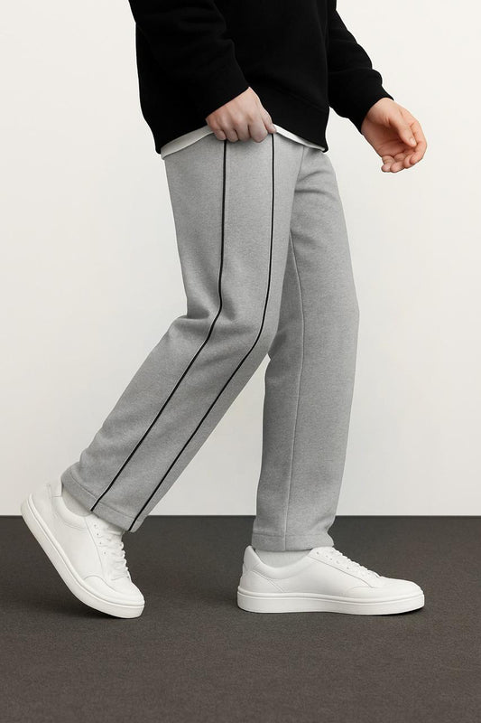 SIDE STRIPE BAGGY TROUSER - GREY