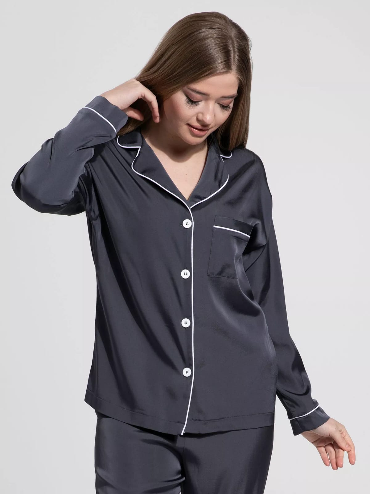 PLAIN SILK -  CHARCOAL
