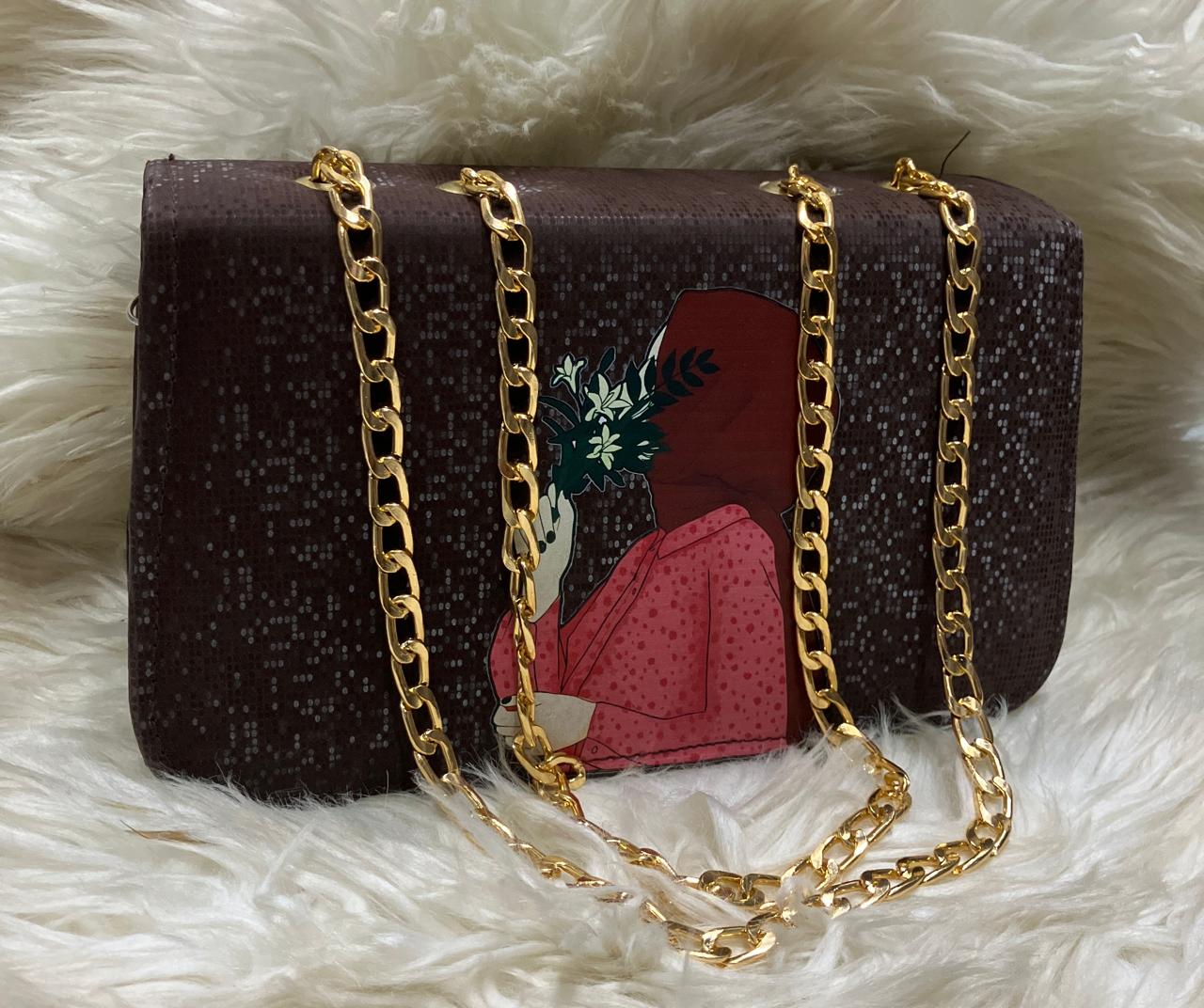 HIJABI ART CHAIN SHOULDER HAND BAGS