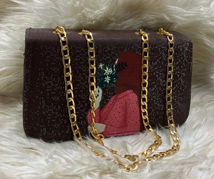 HIJABI ART CHAIN SHOULDER HAND BAGS