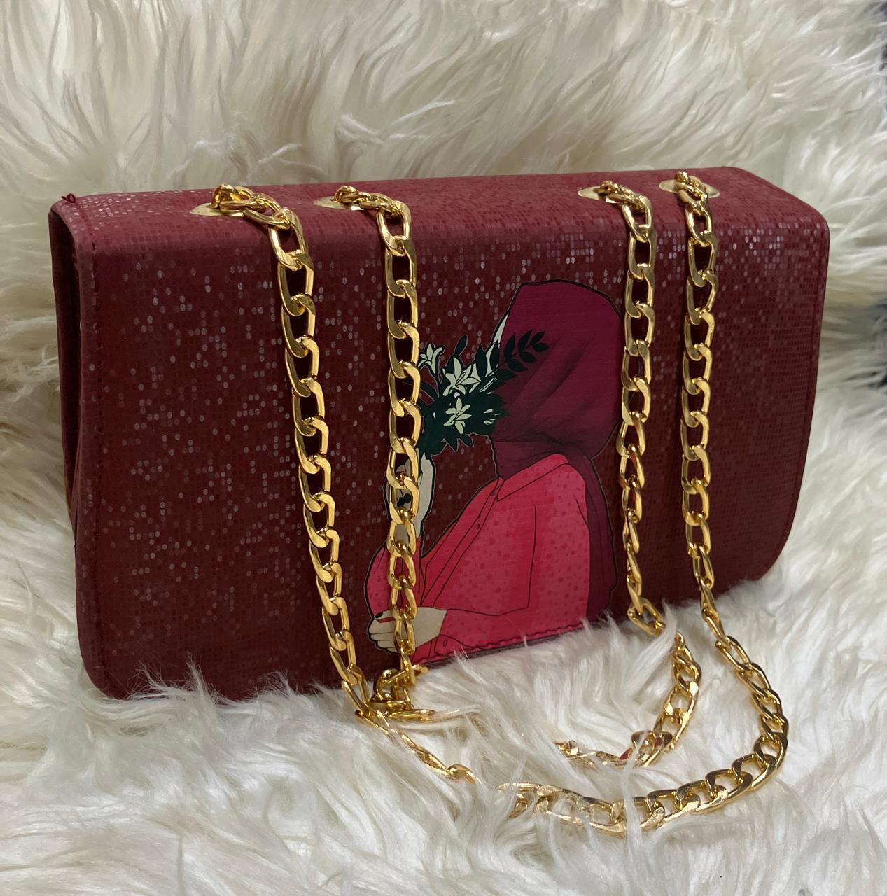 HIJABI ART CHAIN SHOULDER HAND BAGS
