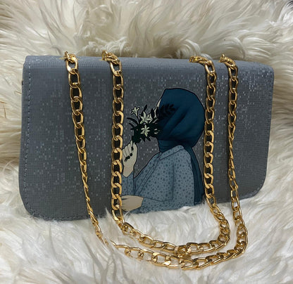 HIJABI ART CHAIN SHOULDER HAND BAGS