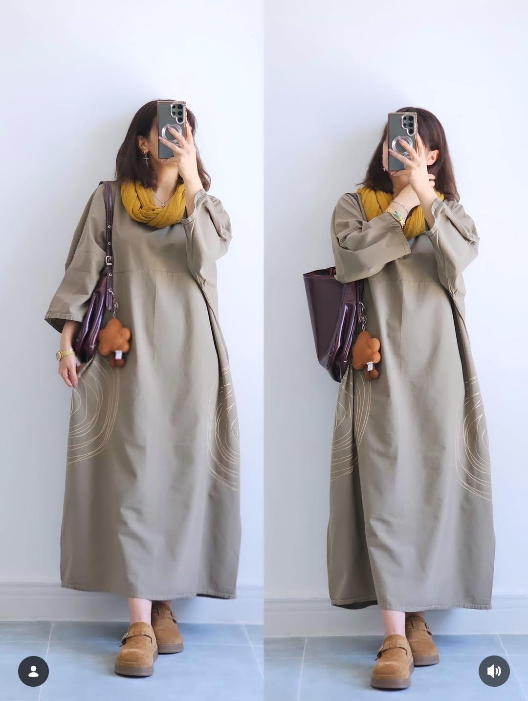 Premium Women's Linen Maxi Dress with Round Embroidery Relaxed Fit SBS-6
