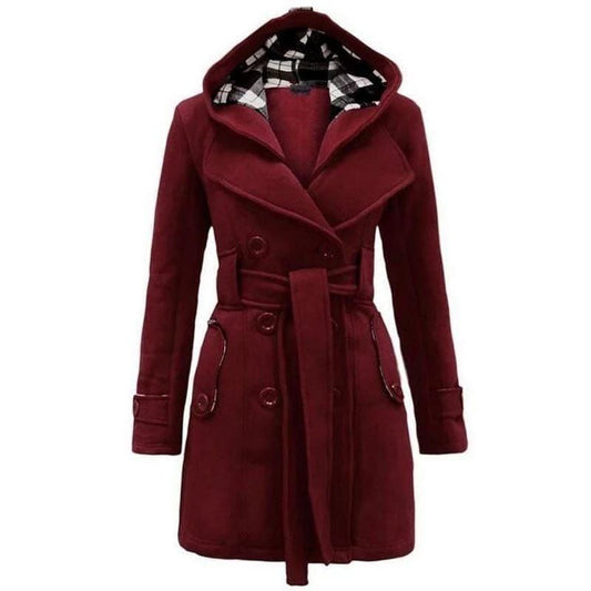 WOMEN LONG COAT - MAROON